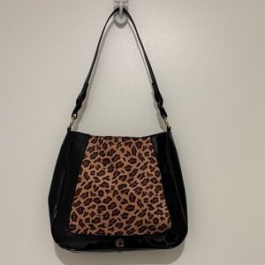 Liz Claiborne Leopard and Black Shoulder Bag